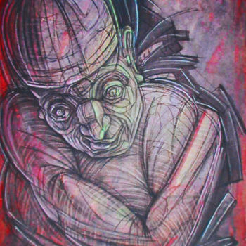 Painting titled "idiot" by Bubon, Original Artwork, Gouache