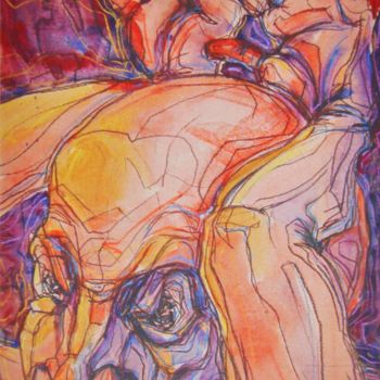 Painting titled "rabbit" by Bubon, Original Artwork, Gouache