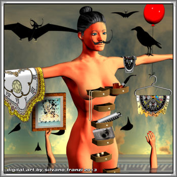 Digitale Kunst mit dem Titel "Montres molles et f…" von Phõtos_gráphein, Original-Kunstwerk, 3D Modellierung