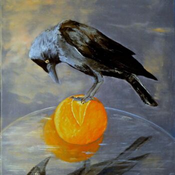 Peinture intitulée "l'invité surprise" par Pascal Baudot, Œuvre d'art originale