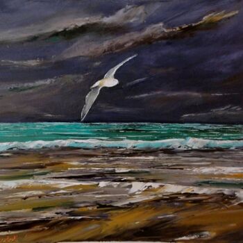 Painting titled "Le vol du goéland" by Pascal Baudot, Original Artwork