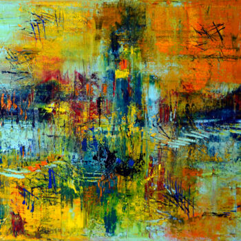 Peinture intitulée "Le jardin de Bristol" par Muriel Cayet, Œuvre d'art originale, Autre