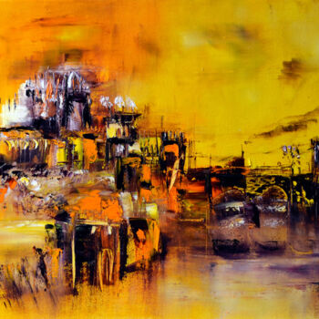 Schilderij getiteld "Le Jucar" door Muriel Cayet, Origineel Kunstwerk