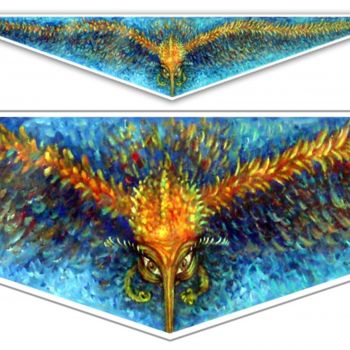 Ζωγραφική με τίτλο "Bird" από Triangularist, Αυθεντικά έργα τέχνης, Λάδι