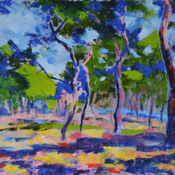 Painting titled "Forest" by Marian Luniv, Original Artwork, Oil