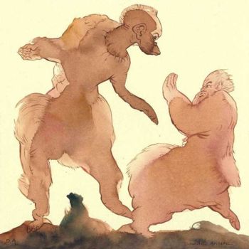 Dessin intitulée "Pugilat" par Daniel Duhamel Arrapel, Œuvre d'art originale, Autre