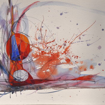 绘画 标题为“1296-abstraction-6.…” 由Michel Michaux, 原创艺术品, 油