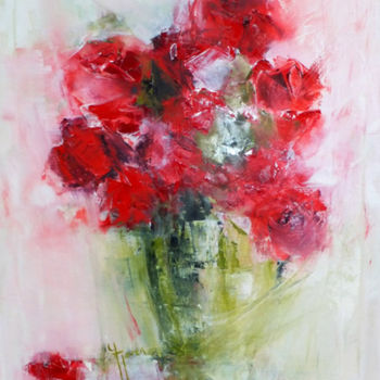 Malerei mit dem Titel "Coup de foudre" von Yveline Javer, Original-Kunstwerk, Öl
