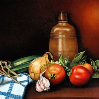 Peinture intitulée "LES TOMATES" par Yvette Matysiak, Œuvre d'art originale, Huile