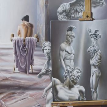Malerei mit dem Titel "Heroes Of Studio" von Victor Hagea, Original-Kunstwerk, Öl