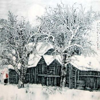 Ζωγραφική με τίτλο "张东林小品人物画:山娃" από 东林 张, Αυθεντικά έργα τέχνης, Λάδι