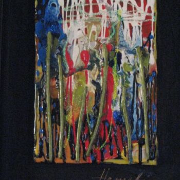 Painting titled "abstrait sans titre" by Marcelle Hamelin, Original Artwork, Oil