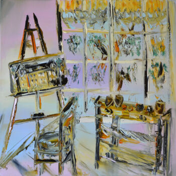 Peinture intitulée "Un atelier" par Muriel Cayet, Œuvre d'art originale