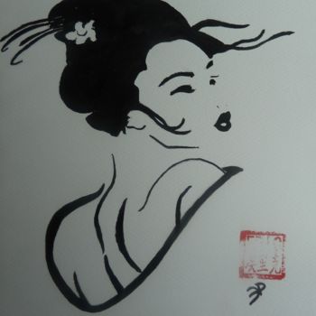 Peinture intitulée "encre de chine2013-…" par Lapiche, Œuvre d'art originale