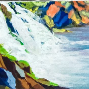 Malerei mit dem Titel "Chutes d'Antalya" von Brigitte Mathé (MBL), Original-Kunstwerk, Öl Auf Keilrahmen aus Holz montiert