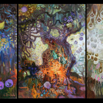 Malerei mit dem Titel "Alconost and Sirin…" von Anastasiia Grygorieva, Original-Kunstwerk, Andere