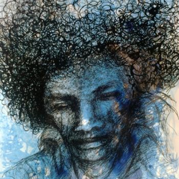 Dessin intitulée "Portrait de Jimmy H…" par Pierre Feyeux, Œuvre d'art originale, Autre