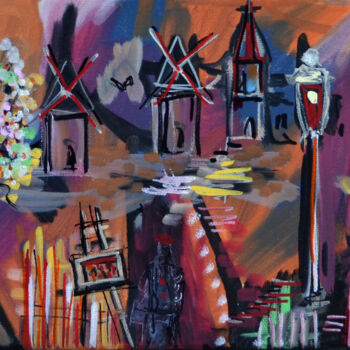 Peinture intitulée "Esprit bohème" par Muriel Cayet, Œuvre d'art originale