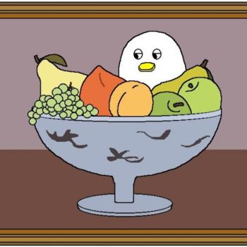 Drawing titled "Still Life with Duck" by Kai-Yu Sun, Original Artwork