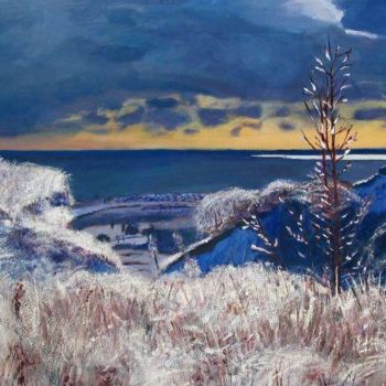 Ζωγραφική με τίτλο "Icestorm over Lake…" από Herscovitch Larry, Αυθεντικά έργα τέχνης, Λάδι