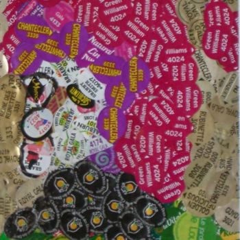 Peinture intitulée "serial stickers" par Evelyne Hervé, Œuvre d'art originale, Huile