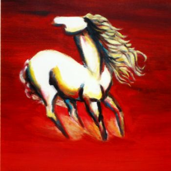 Ζωγραφική με τίτλο "Cavalo na Terra em…" από Joswilton Lima, Αυθεντικά έργα τέχνης, Ακρυλικό