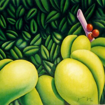 Ζωγραφική με τίτλο "Cerejas do Éden - 1…" από Joswilton Lima, Αυθεντικά έργα τέχνης, Λάδι