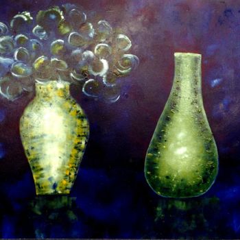 Painting titled "Vasos com Rosas / V…" by Joswilton Lima, Original Artwork, Other
