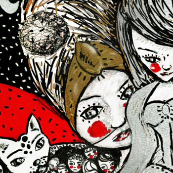 Dessin intitulée "En chemin" par Karine Garelli (Reds Robin), Œuvre d'art originale, Autre