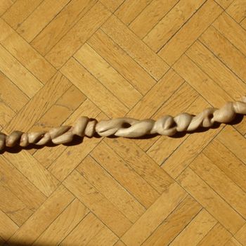 Sculpture intitulée "légende du  platane" par Evelyne Hervé, Œuvre d'art originale, Bois