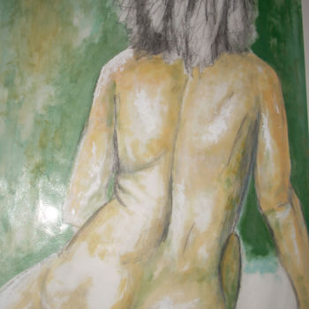 Ζωγραφική με τίτλο "Nude in green" από Vincenzo Rappa, Αυθεντικά έργα τέχνης