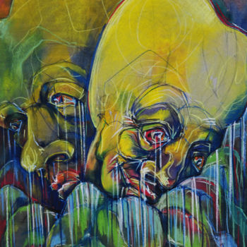 Painting titled "tulips" by Bubon, Original Artwork, Gouache