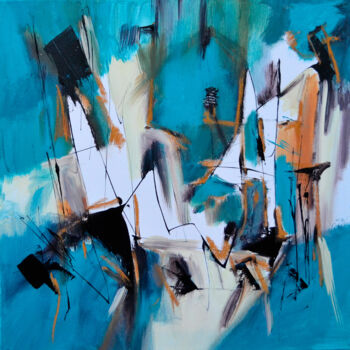 Pintura intitulada "L'union des temps" por Muriel Cayet, Obras de arte originais