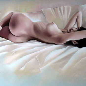 Peinture intitulée "NU FEMININ" par Brigitte Bouron, Œuvre d'art originale, Huile