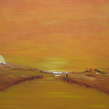 Peinture intitulée "" Le premier pas "" par Martial Dumoulin, Œuvre d'art originale, Huile Monté sur Châssis en bois