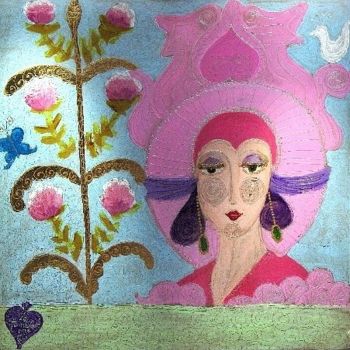 Painting titled "LA TURANDOT ROSE" by Kuky, Original Artwork, Oil