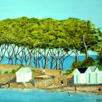 Peinture intitulée "La plage-des-dames…" par Lebreton-Hays, Œuvre d'art originale, Huile