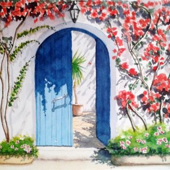 Peinture intitulée "bougainvilliers.jpg" par Paco Cabrera, Œuvre d'art originale