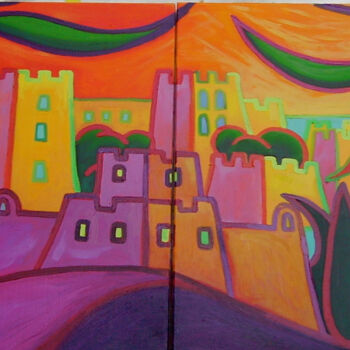 Peinture intitulée "Collioure" par Gwendoline Pieters, Œuvre d'art originale, Huile