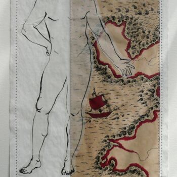 Peinture intitulée "Frontieres-Homme.jpg" par Hélène Mongin, Œuvre d'art originale, Acrylique