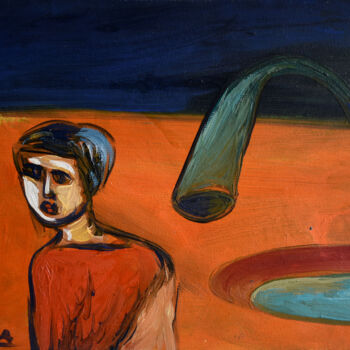 Peinture intitulée "Well" par Roman Lasa, Œuvre d'art originale, Huile