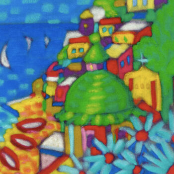 Peinture intitulée "Positano" par Gwendoline Pieters, Œuvre d'art originale