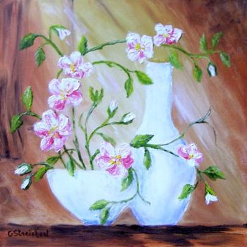 Peinture intitulée "printemps" par Géraldine Streichert, Œuvre d'art originale, Huile