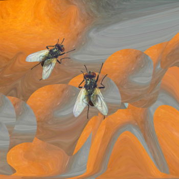 Painting titled "MOUCHES" by Catherine Wernette, Original Artwork, Other