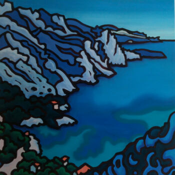 Painting titled "Mistral à Sormiou" by Gwendoline Pieters, Original Artwork, Oil