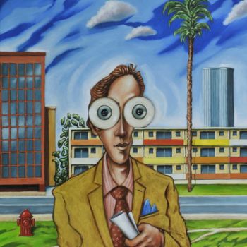 「rêves d'exotisme」というタイトルの絵画 Pascal Buffardによって, オリジナルのアートワーク, オイル