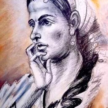 Tekening getiteld "Gipsygirl" door Sotirios Panailidis, Origineel Kunstwerk