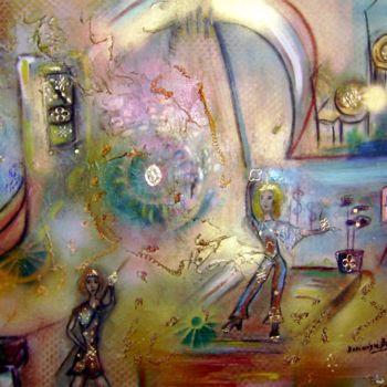 Peinture intitulée "love-danse" par Dominique Bertrand, Œuvre d'art originale, Huile
