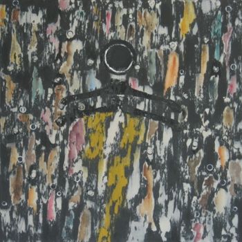 Painting titled "Foule" by Marina Argentini, Original Artwork, Acrylic
