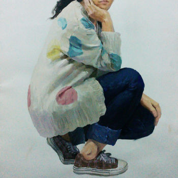 Painting titled "practice" by Tao Jia, Original Artwork, Oil